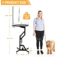 thumbnail image 2 of 24" Hydraulic Lift Dog Grooming Table, 360° Rotating Round Desktop Pet Grooming Table for Small Dogs, Heavy Duty Height Adjustable with Overhead Arm Dog Grooming Station, Black, 2 of 7