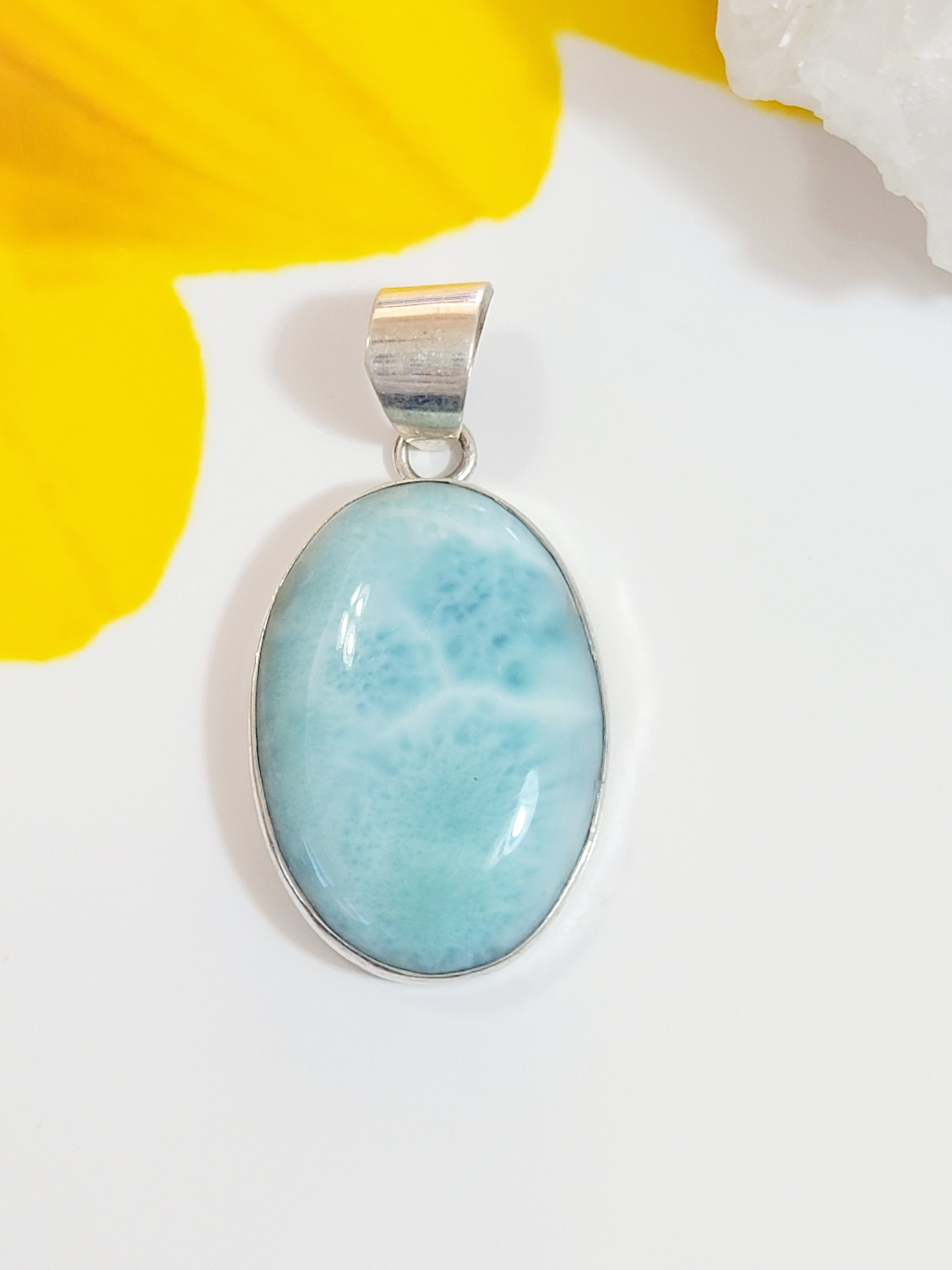 Larimar Pendant, Solid Sterling Silver, Larimar Gemstone Necklace
