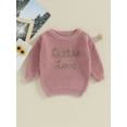 thumbnail image 2 of Argulvti Baby Girl Sweater, Long Sleeve Crew Neck Letters Winter Warm Knit Pullover Sweater Infant Clothes, 2 of 8