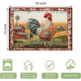 thumbnail image 2 of Rooster Placemats Set of 6 Chicken Farmhouse Table Mats Washable Place Mats for Home Party Indoor Kitchen Dining Table Decoration 12x18 Inch, 2 of 6