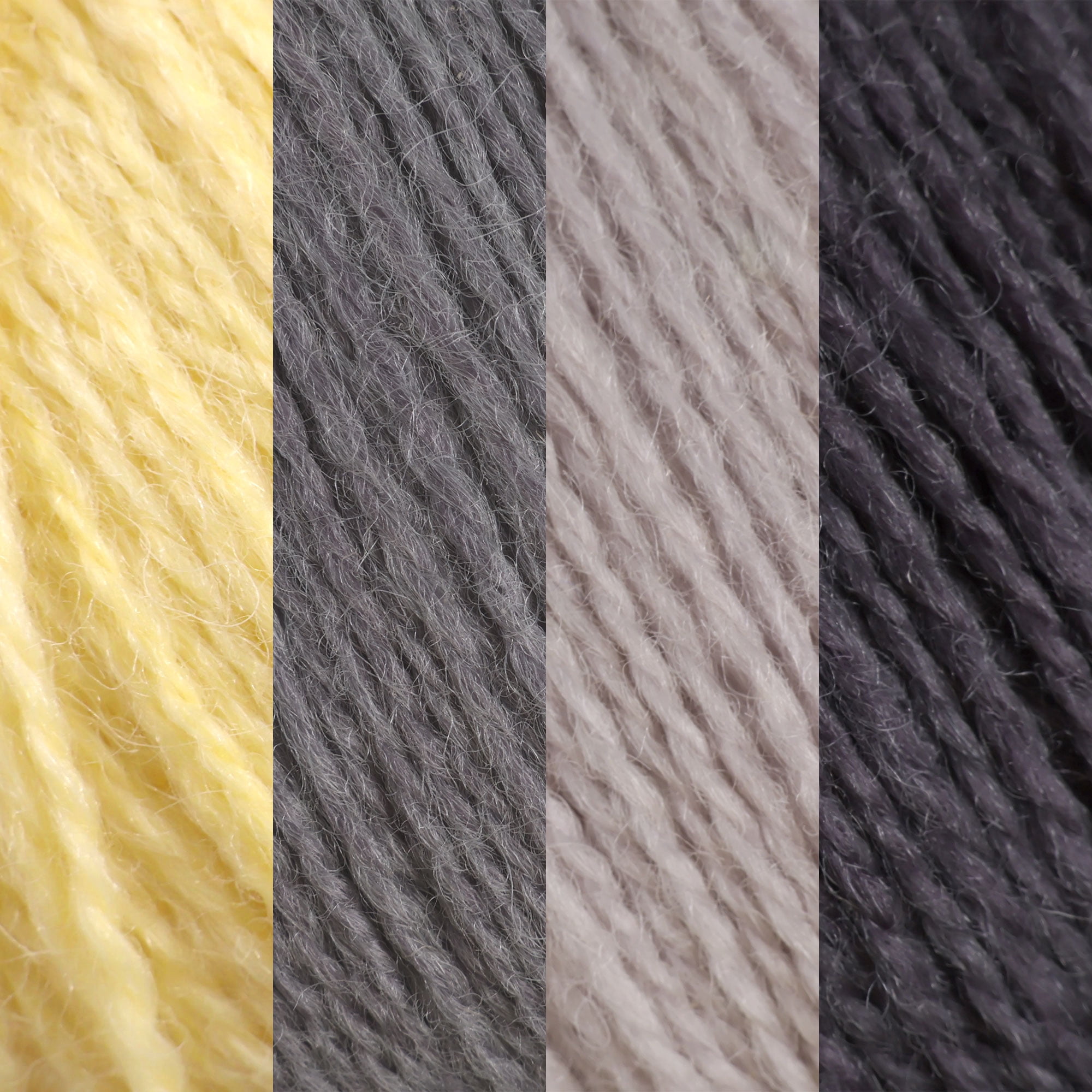 JubileeYarn Merino Amore Yarn - 100g/Cake Sport Weight Merino Wool - Shades of Grey - 4 Cakes