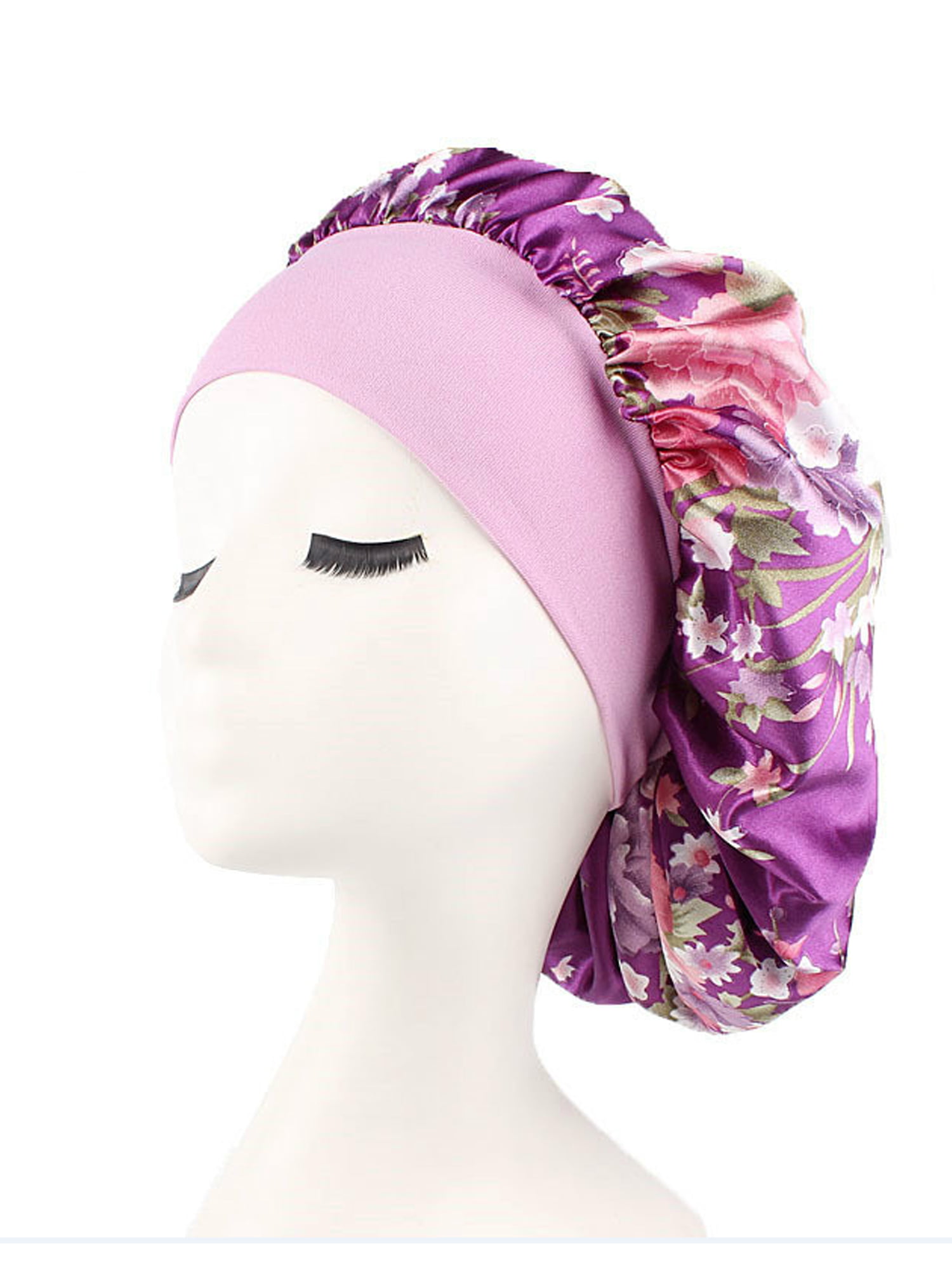 Eyicmarn Women Satin Night Sleep Cap Hair Bonnet Hat Silk Head Cover