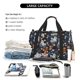 thumbnail image 5 of Fotbe Cute ghost in the flowers Bolsa de Viaje con Estampado, Bolsa de Fin de Semana para Mujer con Compartimento para Zapatos, Bolsa de Gimnasio con Bolsillo Húmedo, 5 of 7