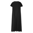 thumbnail image 5 of Efsteb Summer Dresses for Women 2025 Solid Color Elegant Short Sleeve Dress Trendy Elegant Cocktail Dress (Black,L), 5 of 6