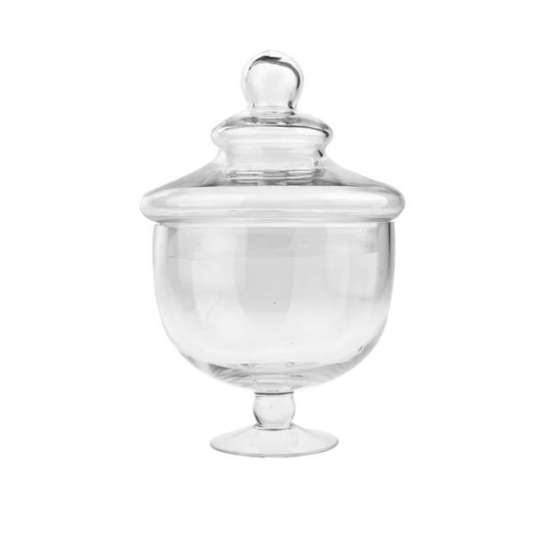 Clear Glass Pedestal Bowl Apothecary Candy Jar 12 1 2 Inch Com Clear Glass Pedestal Bowl Apothecary, Clear Glass Pedestal Candy Dish With Lid