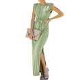 thumbnail image 2 of SAYOO Vestido de Verano para Mujer con Abertura Larga 2022, Color sólido Liso Sin Mangas con Cuello en O Irregular Dividido Vestido Hueco, Fiesta de Verano para Mujer/Club/Bar Estilo Trajes Largos SAYOO  casual, 2 of 4