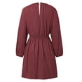 thumbnail image 4 of TJAZFJPA Robes de Maternité Séance Photo Femmes Aguichant à Manches Longues Col en V Robe à Taille Décontractée Ample Fluide Robe Mini Rouge Robe Mini Robes Campagnardes pour Femmes, 4 of 5
