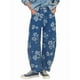 thumbnail image 1 of Vaqueros Rectos, Holgados, Informales, de Tiro Medio y Pierna para Mujer, Estilo Boyfriend Y2K, Pantalones Cortos de Mezclilla Flores Azules XXL, 1 of 8