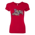 thumbnail image 3 of Tired Sleeping Cat | I Wish I Was My Cat Funny Colorful Kitty | Dean Russo Art Animal Lover Womens Slim Fit Junior Tee, Red, XX-Large, 3 of 6