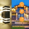 thumbnail image 3 of Neoglint Dusk to Dawn Outdoor Wall Sconce Up Down Aluminum Wall Lamp IP65 Waterproof Wall Lighting Fixtures with GU10 Warm White Bulbs for Patio Courtyard Garden Doorway Corridor, 2 Packs, 3 of 8