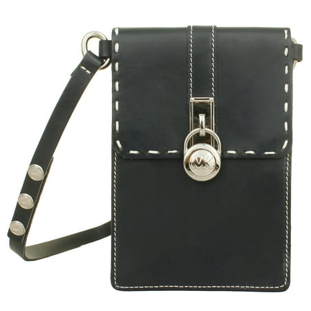 Michael Kors Ladies 552527 Hamilton Lock Leather Belt Bag Navy Silver S