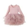 thumbnail image 2 of MEZZALL Girls Dance Dress Performance Tutu Skirt Long Sleeve Round Neck Chiffon Ballet Outfits Summer Recital Toddler Dailywear Soft / 5-6 Years, 2 of 4