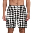 thumbnail image 2 of Goofa Houndstooth Black And White Printed Men's Swim Trunks Board Shorts Quick Dry Mens Swimming Trunks with Compression Liner,Breathable Fit Hawaii Beach Shorts-Medium, 2 of 9