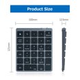 thumbnail image 4 of Teclado Numérico BT Inalámbrico de 28 Teclas Teclado de Oficina de Contabilidad Financiera Portátil Tomshoo Gris, 4 of 7