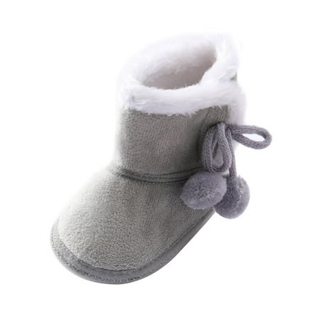 

Toddler Baby Solid Color Cotton Shoes Soft Sole Snow Boots