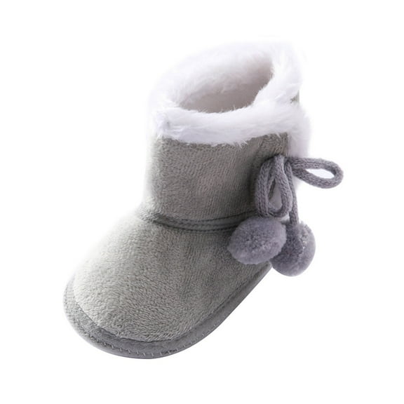 Toddler Baby Solid Color Cotton Shoes Soft Sole Snow Boots