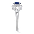 thumbnail image 2 of Sterling Silver Rhodium-Plated Diam. & Created Sapphire Ring (Size 6) Made In India qbr11sep-6, 2 of 3