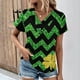 thumbnail image 1 of Fiudx Ofertas Flash Del Día Solo En Línea Top de Primavera/Verano de Manga Corta Informal con Cuello En V Estampado Del Día de San Patricio para Mujer, 1 of 5