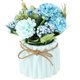 thumbnail image 5 of SUPNIU Ramo de hortensias artificiales con peque&ntilde;o jarr&oacute;n de cer&aacute;mica de seda falsa variada, flores para decoraci&oacute;n de mesa, hogar, fiesta, ofic SUPNIU NA, 5 of 7