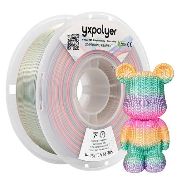 Filamento para impresora 3D YXPOLYER PLA Premium Silk, 1,75 mm, 1 kg