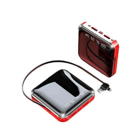 

Mini Power Bank Built in Cable Portable Charger Powerbank with Mirror Display