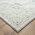 thumbnail image 4 of Laddha Home Designs 4' x 6' Medallion Floral Bordered Area Throw Rug - Cream and Gray, 4 of 8