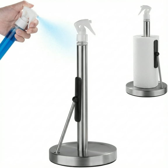 Bohorizon Paper Towel Holder with Spray Bottle, Countertop Standing Paper Towel Holder for Kitchen