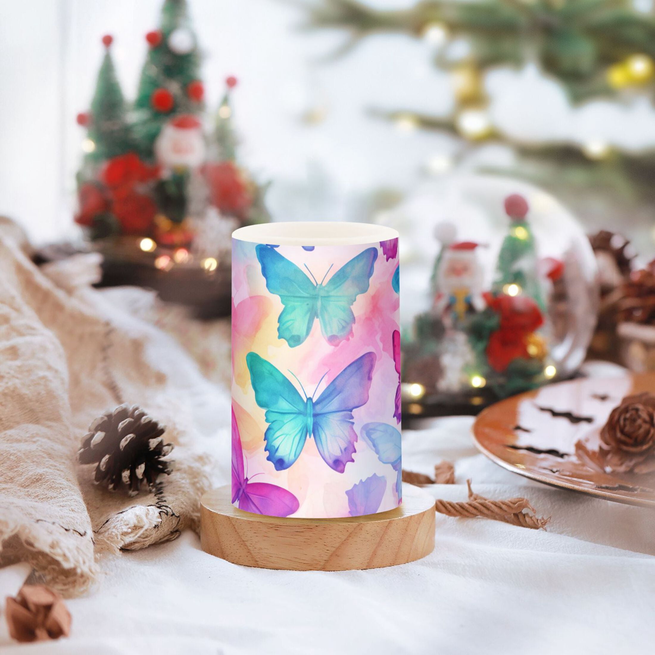Gorgeous Butterfly Flameless Candles with Remote Timer LED Battery Operated Flickering Candle Light for Festival Wedding Home Party