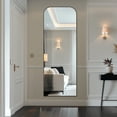 thumbnail image 3 of Melodieux 30"x 71" Arched Full Length Mirror with Stand Black Aluminum Frame Floor Mirror, 3 of 4