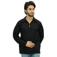 thumbnail image 2 of Atasi Indian Ethnic Men's Short Kurta Full Sleeve Collar Cotton Black Shirt-Large, 2 of 7