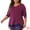 Fuchsia, variant on Women's Plus Size Long Sleeve Button Side Swing Blouses 1X Fuchsia