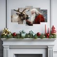 thumbnail image 3 of ZHONGYUTONG 5 Panel Christmas Wall Art Large Xmas Canvas Pictures Santa Claus and Reindeer Painting Winter Scenes Prints Holiday Home Wall Decor Framed (12x20inx2pcs 12x30inx2pcs 12x40inx1pcs), 3 of 4