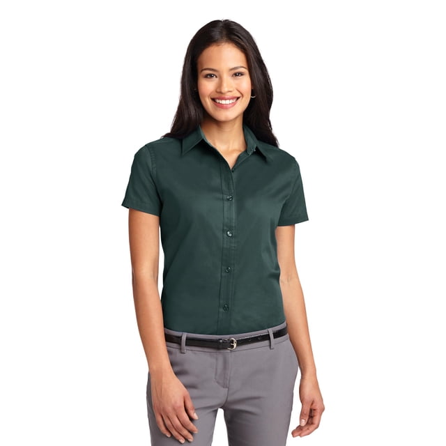 Camisa de fácil cuidado de manga corta para mujer Port Authority®. L508 Autoridad Portuaria L508