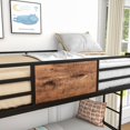 thumbnail image 6 of Bunk Bed Twin Over Twin Size Metal Bunk Bed with Ladder and Full-Length Guardrail, Metal Bunk Bed, Storage Space, No Box Spring Needed, Noise Free, Black, 6 of 7