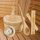 thumbnail image 3 of Juego de 4 accesorios para sauna, termómetro, cucharón resistente, resistente al desgaste, duradero, reloj de arena portátil de calidad., 3 of 8