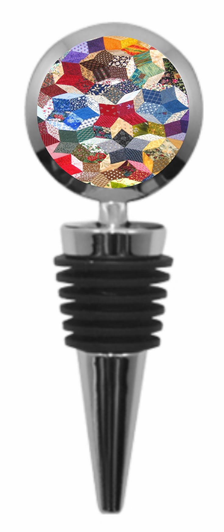 Quilted Print Silver Wine Stopper with Vacuum Wine Stopper Favors Wine Stopper Decorative