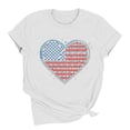 thumbnail image 4 of Xdegoge 4th Of July Tops for Women Patriotic Shirts USA American Flag Rhinestone Heart Graphic Tee Crewneck Short Sleeve Bling Summer Holiday Independence Day Glitter Graphic Tees Summer Blouses, 4 of 6