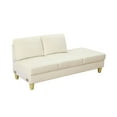 thumbnail image 2 of MAYEERTY Superior Beige white Lint Modern Adult Couch Living Room Sofa Set, 2 of 10