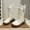 White, variant on Fashion Autumn Children Girls Sports Shoes Flat Thick Bottom Non Slip Easy To Wear PU Upper Comfortable Boots White 27