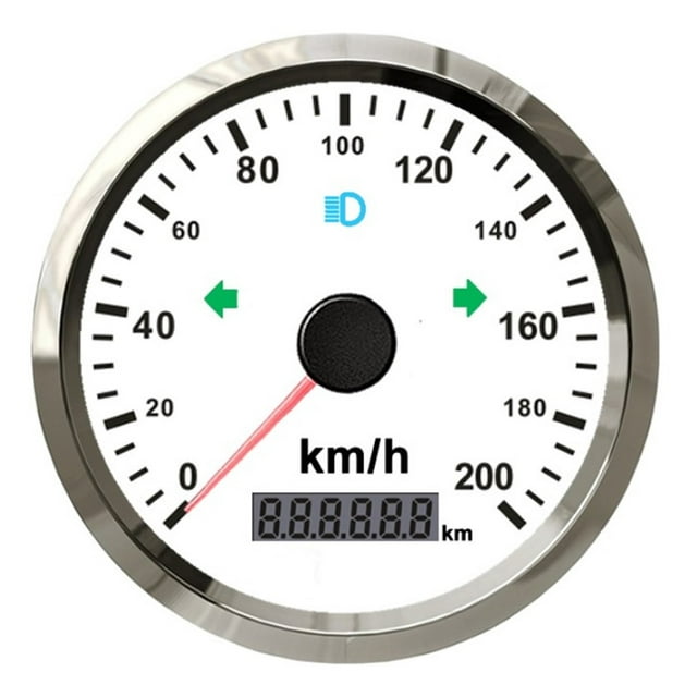 125KMH 85mm meter Gau Pulse meter 200KMH Odometer Pulse Signal With Indication Light For Gasoline 12V 24V ,Universal Compatibility