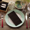 thumbnail image 2 of Renova Linen-Feel 75 Black Paper Dinner Napkins Folded 2-Ply 16" x 12", 2 of 6