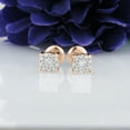 thumbnail image 3 of Dazzlingrock Collection Round White Diamond Cluster Beaded Stud Earrings for Women (0.10 ctw, Color I-J, Clarity I1-I2) in 18K Rose Gold, 3 of 5