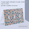thumbnail image 3 of Yayeee Toggle Light Switch Wall Plate 3-Gang 6.37"x4.48" Decorative Outlet Cover, Small Pink Flower, 3 of 7