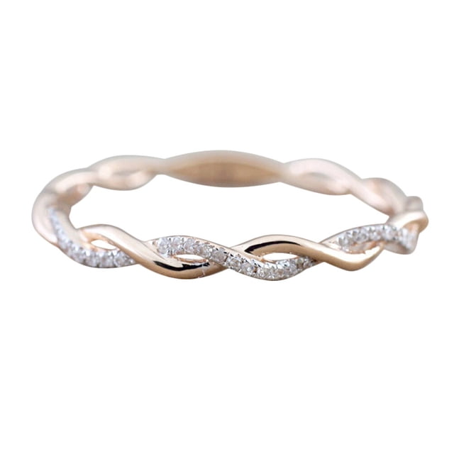 FRCOLOR Woman Ring Rhinestone Ring Fried Dough Beautiful Personalized Durable Decorative Ring for Woman (Number 7),0.79"X0.12"X0.12"