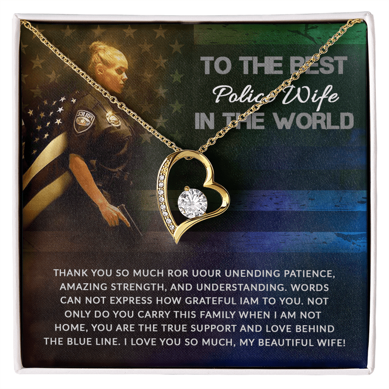 To My Wife Support and Love Police Wife Forever Necklace w Message Card Walmart