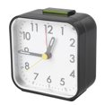thumbnail image 3 of Reloj pequeño negro con alarma, silencioso, diseño minimalista, función de repetición con luz de fondo, reloj retro para dormitorio y sala de estar, 3 of 14