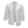 thumbnail image 6 of Weikingp Womens Cardigan, Women'S Autumn Patterned Lace Hollow Lace Solid Color Nine Quarter Sleeved Cardigan Fall Clothes for Women 2024 Lace Tops for Women White Xl, 6 of 6