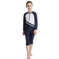 thumbnail image 4 of lnmuld Kids Swimsuits Full Coverage Long Sleeve Swim Dress with Skirt for Girls Sun Swimwear Size:12-13 Years, 4 of 8