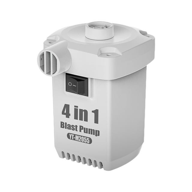 Portable Air Pump For Inflatable Air Mattresses Boats Pool Floats With 1600 mAh Rechargeable Battery And 3 Nozzle Adapters