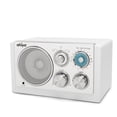 thumbnail image 1 of ahiya Radio Audio Fm Am Multifunction Speaker Button Control Best Reception Wired DC/AC 9V Adaptor or Wireless 4 AA Bateries (Not Included) 5W For Home Kitchen Living Room Table Top White, 1 of 6